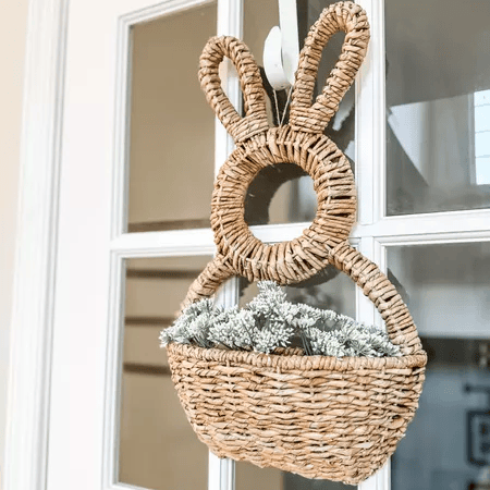 🔥Easter Hot Sale 50% OFF🌸Bunny Basket Hanging Wall Pocket Spring Decor🐰