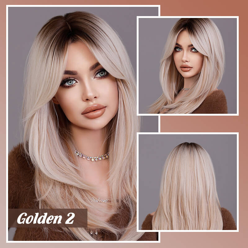 Nice gift*Wig long hair Layered bangs wigs