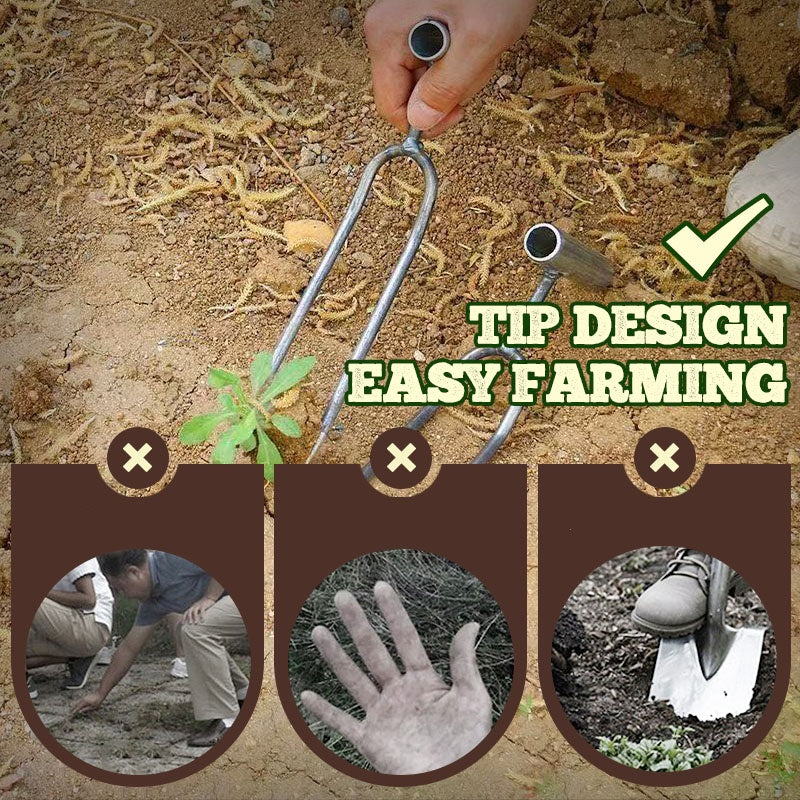 Compact 2-Tooth Garden Weed Puller Tool