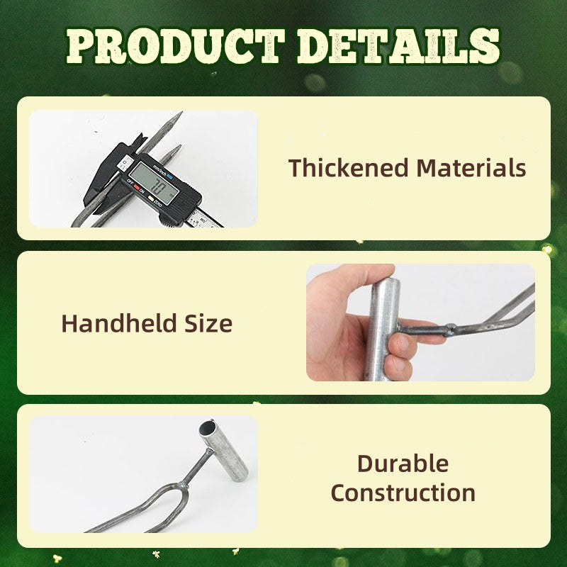 Compact 2-Tooth Garden Weed Puller Tool