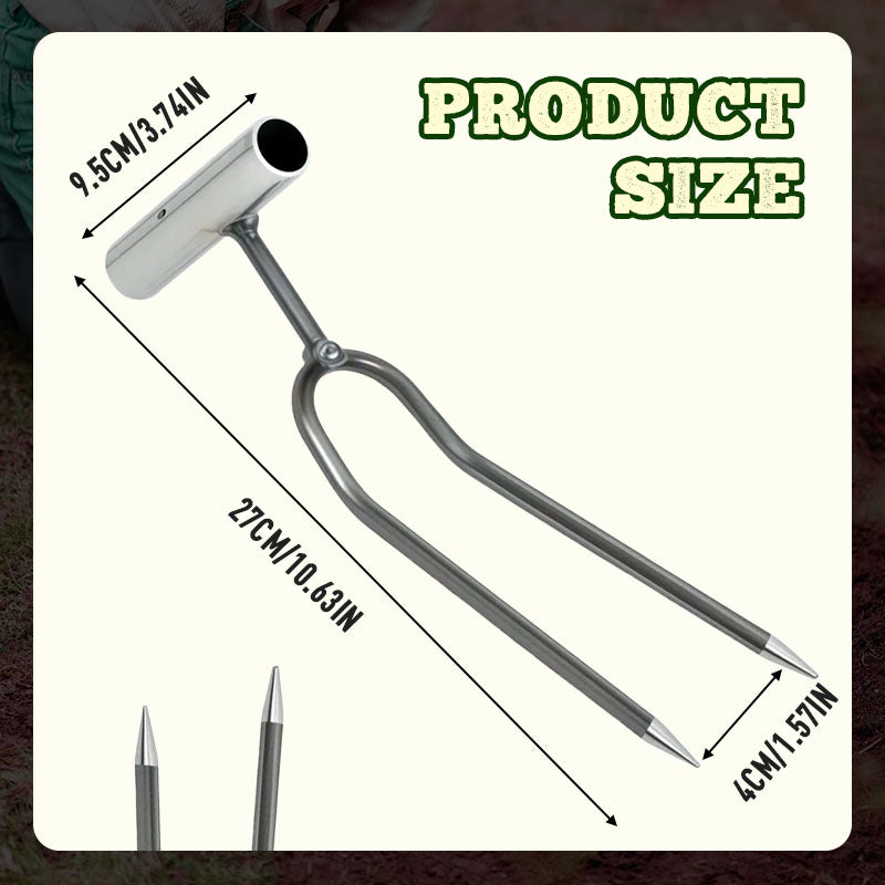 Compact 2-Tooth Garden Weed Puller Tool