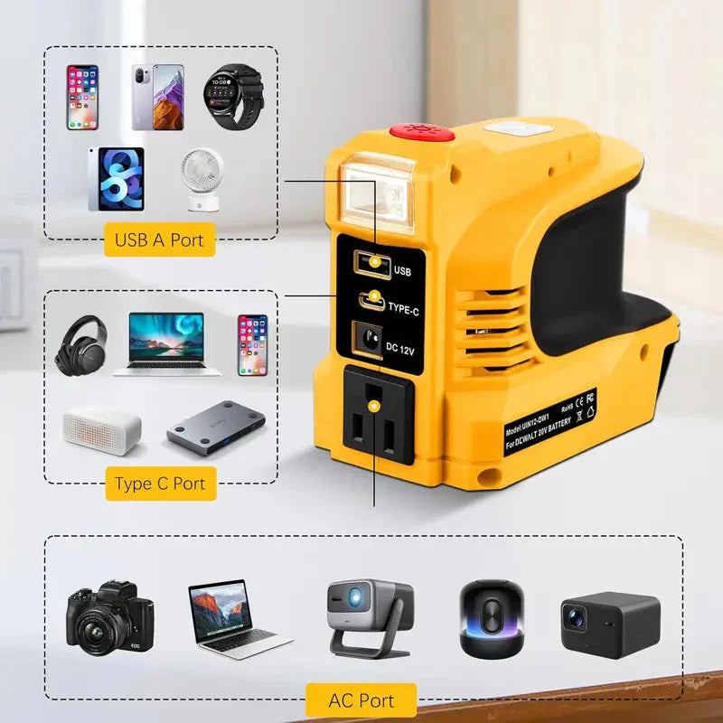🔥Inverter compatto da CC a CA - Adatto per auto, camper, uso esterno e case estive