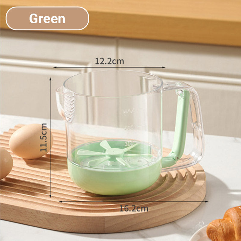 Tazza multifunzionale per mescolare le uova con pressa manuale e scala di misurazione