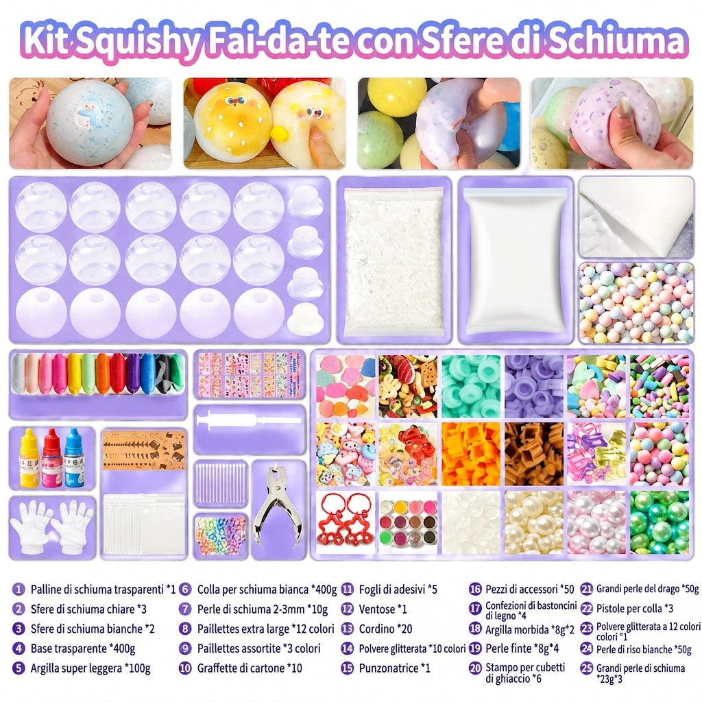 ✨Offerta a tempo limitato del 50%!🎁🎨Kit per creare palline squeeze fai da te – a risalita lenta, senza perdite, divertente attività creativa