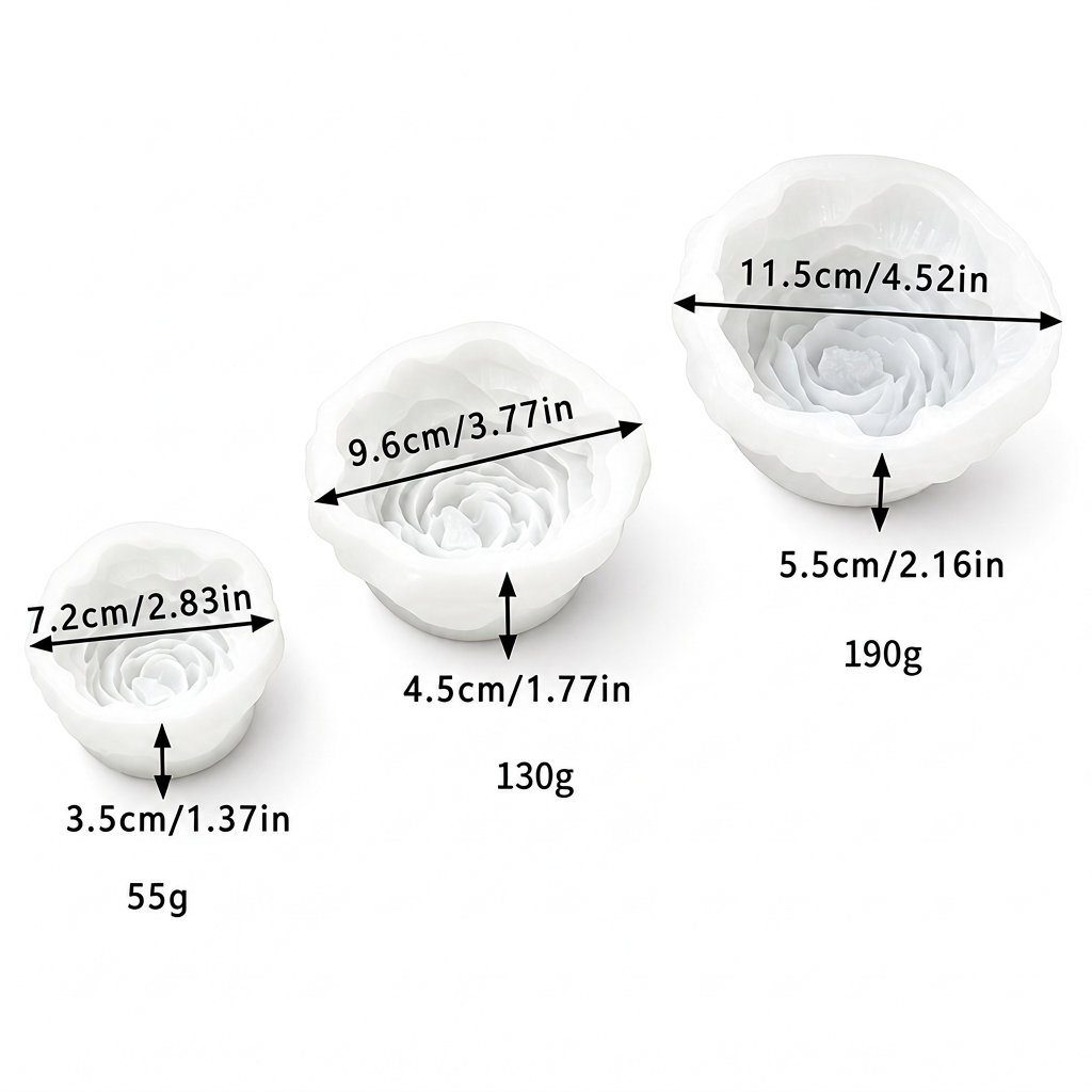 Stampo in silicone a forma di fiore di peonia per dolci