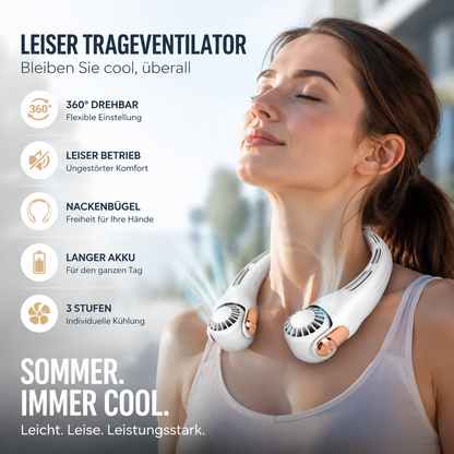 🍃🍃 Sconto del 50% per un periodo limitato 🌪️  Ventilatore portatile da collo a bassa rumorosità per l'estate