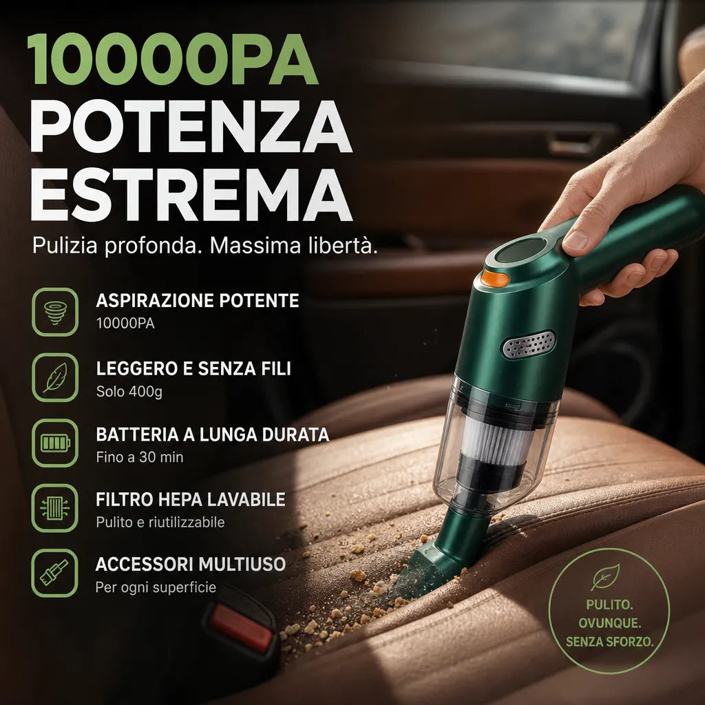 -50% Solo Oggi 🚗💨 Aspirapolvere Wireless Potente per Auto