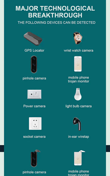 ✨  Camera nascosta e rilevatore GPS con 5 modalità di ricerca e schermo LCD per la protezione personale