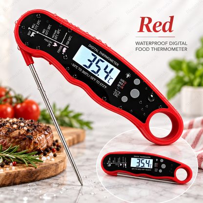 🔥Basta Indovinare! Termometro digitale per carne a lettura istantanea 🌡️ Lettura in 0,8s | Precisione ±1°C | Impermeabile, LCD retroilluminato, sonda pieghevole 110mm | °C/°F. Perfetto per bistecca, BBQ, grigliate, forno e cucina 🎉 Offerta limitata