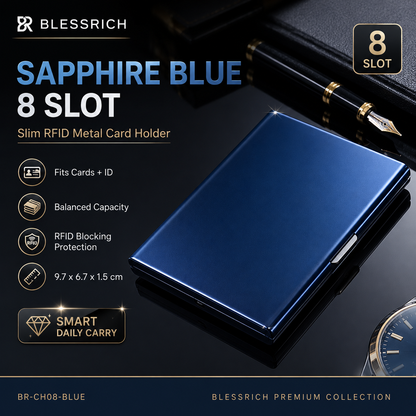 Porta carte metallico blocco RFID