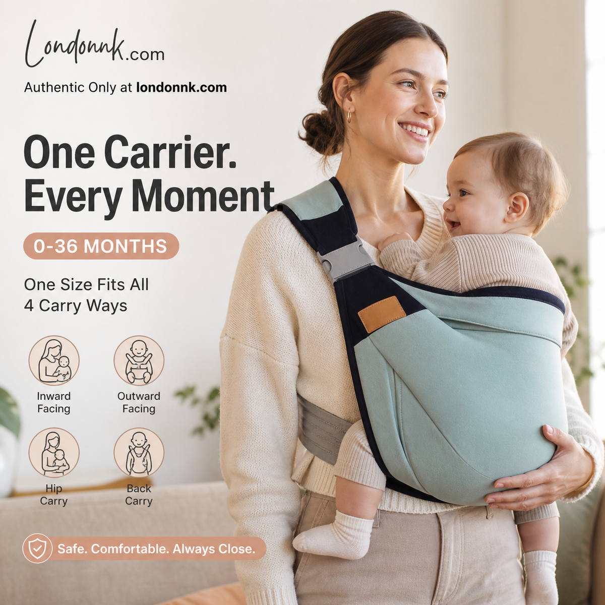 🎉 Offerta 2026 — Oltre 30.000 venduti! 👶 Marsupio 4‑in‑1 con ottima circolazione dell’aria – 0‑36 mesi, utilizzo frontale, posteriore, viso verso l’interno e verso l’esterno – comfort mani libere sia per genitori che per il bambino! ✨