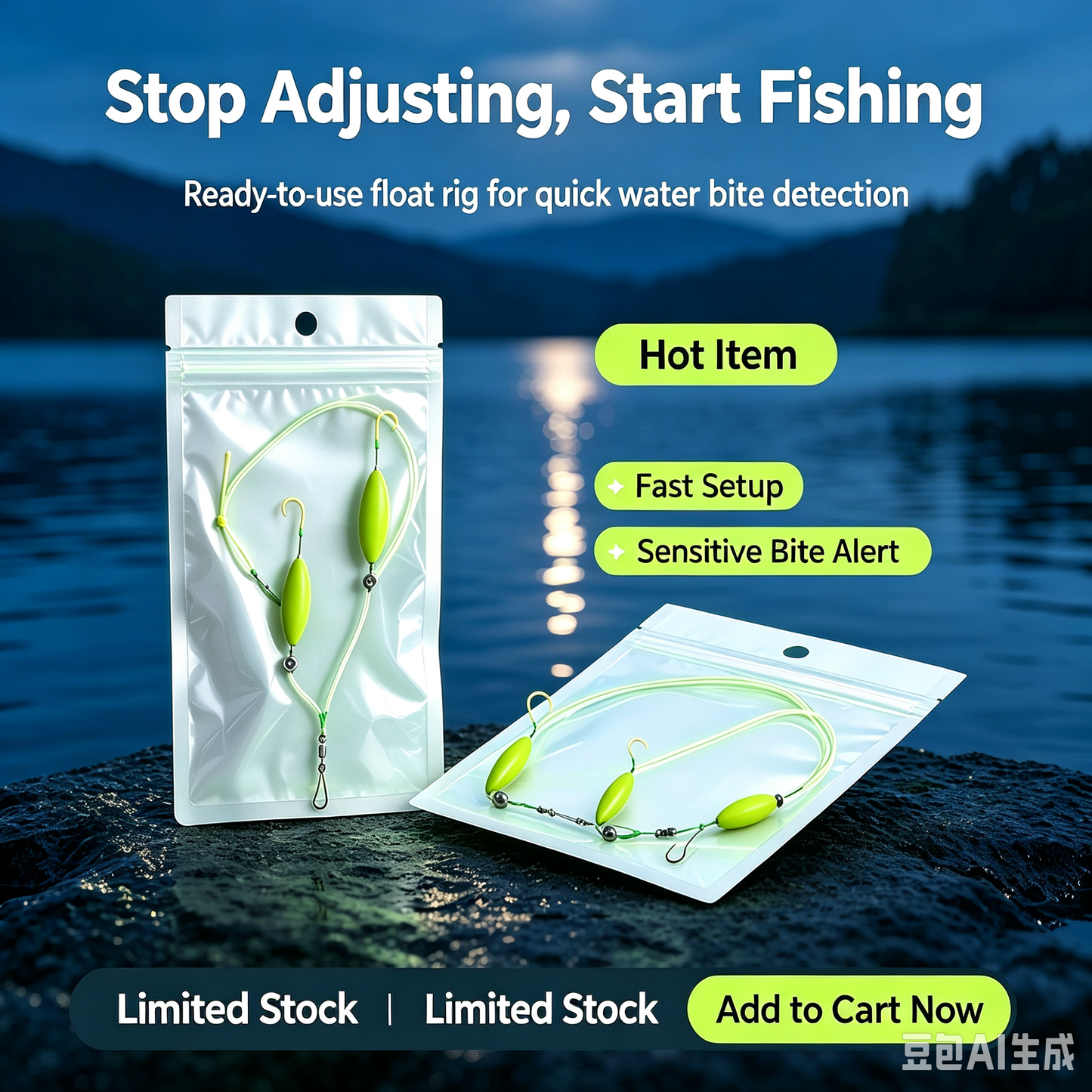 Montatura Pronta per la Pesca, Doppio Amo Anti‑Fondo
