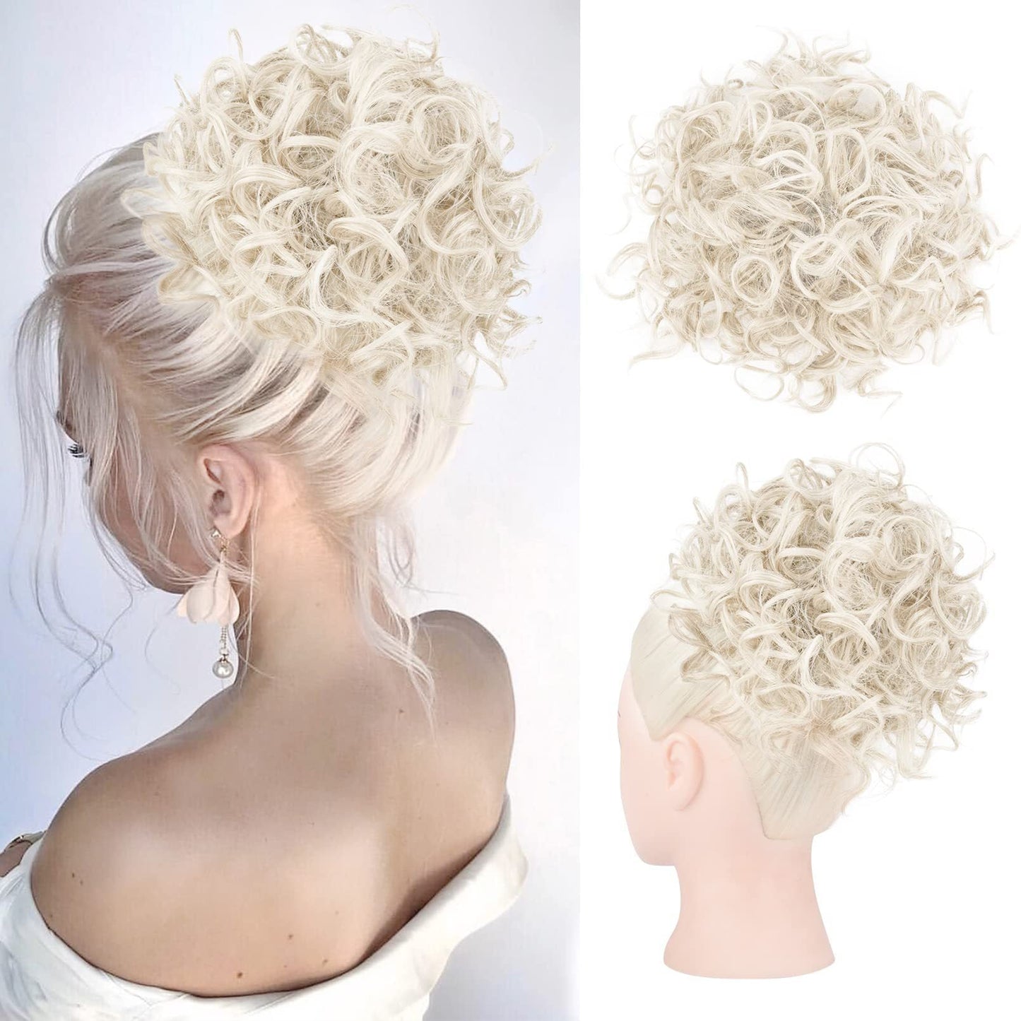 Chignon Riccio Corto con Elastico a Coulisse