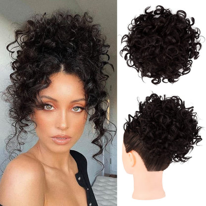 Chignon Riccio Corto con Elastico a Coulisse