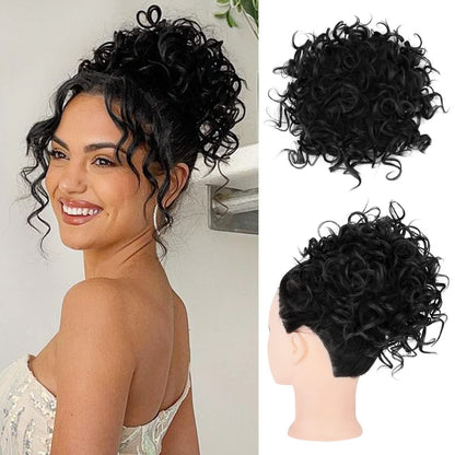 Chignon Riccio Corto con Elastico a Coulisse