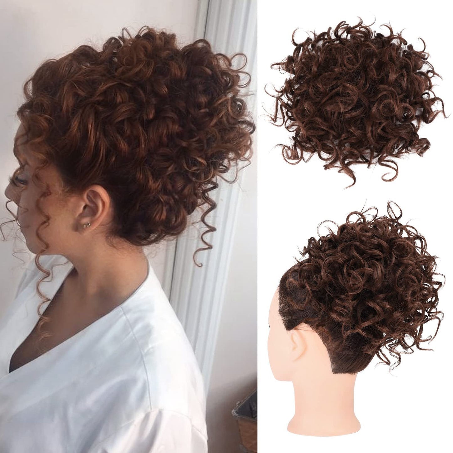 Chignon Riccio Corto con Elastico a Coulisse