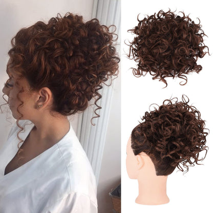 Chignon Riccio Corto con Elastico a Coulisse