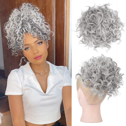Chignon Riccio Corto con Elastico a Coulisse