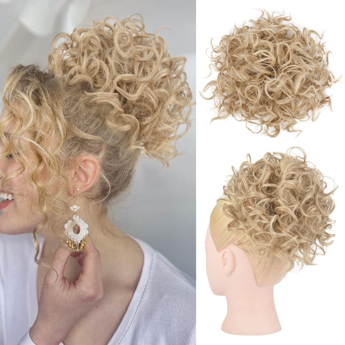 Chignon Riccio Corto con Elastico a Coulisse