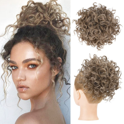 Chignon Riccio Corto con Elastico a Coulisse