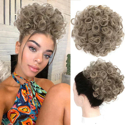 Chignon Riccio Corto con Elastico a Coulisse
