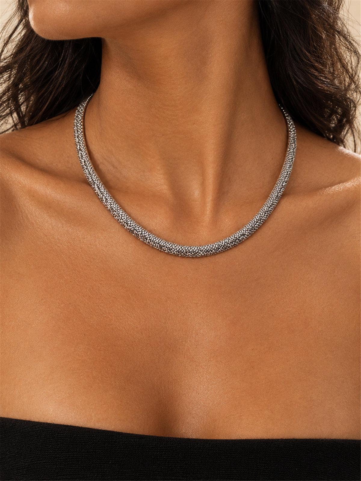 🎄 Offerta speciale di Natale 🔥 Più di 50K vendite! 🐍✨ Collana a catena con motivo geometrico a serpente vintage, audace e vistosa per collarbone
