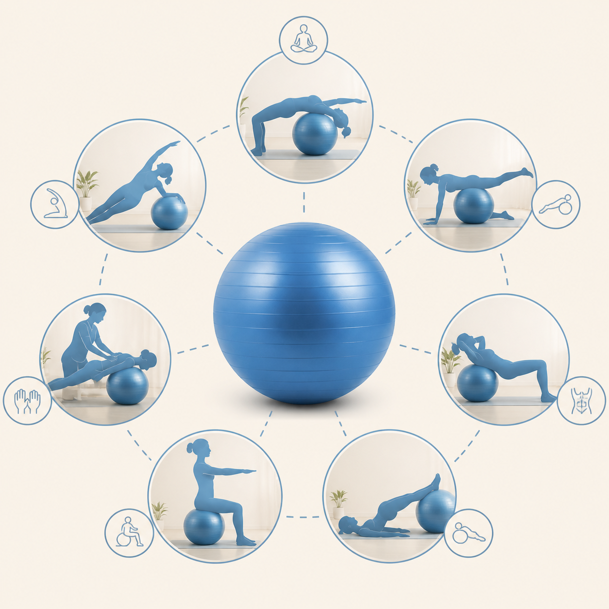 📢📢Sconto del 50%!!🧘‍♀️Palla da pilates anti-scoppio da 25 cm con pompa