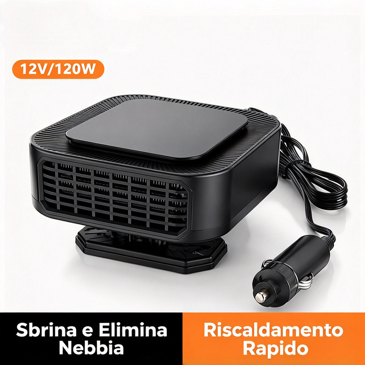 Riscaldatore Portatile per Auto, Sbrinatore con Base Rotante a 360 Gradi