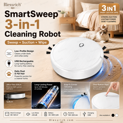 SmartSweep™ 3‑in‑1 Robot Cleaner