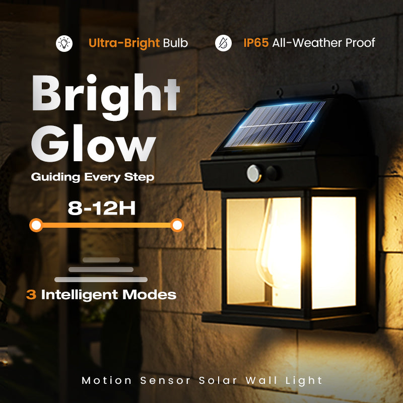💡 SCONTO DEL 50% ORA! Lampada solare da parete con sensore di movimento, lanterna impermeabile IP65, 3 modalità di illuminazione, accensione e spegnimento automatici, luce calda e luminosa per giardino, patio, portico e vialetti