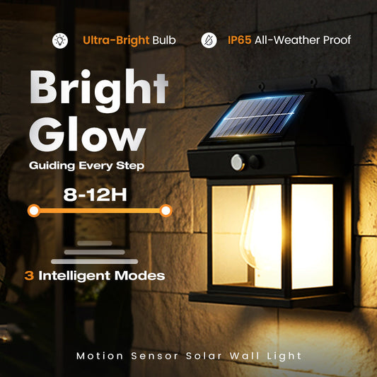 💡 SCONTO DEL 50% ORA! Lampada solare da parete con sensore di movimento, lanterna impermeabile IP65, 3 modalità di illuminazione, accensione e spegnimento automatici, luce calda e luminosa per giardino, patio, portico e vialetti