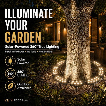 🌳💡 Illuminazione ad Anello per Alberi – Faretti da Esterno Impermeabili per Alberi, Colonne e Giardino