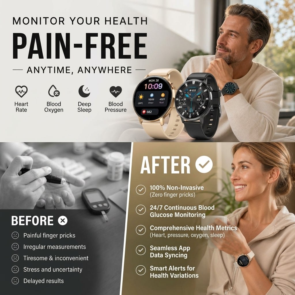 ⌚ OFFERTA A TEMPO LIMITATO 50% DI SCONTO! 💡 Orologio Intelligente Multifunzione – Monitoraggio Salute, Chiamate Vivavoce, Ideale per lo Sport ✨