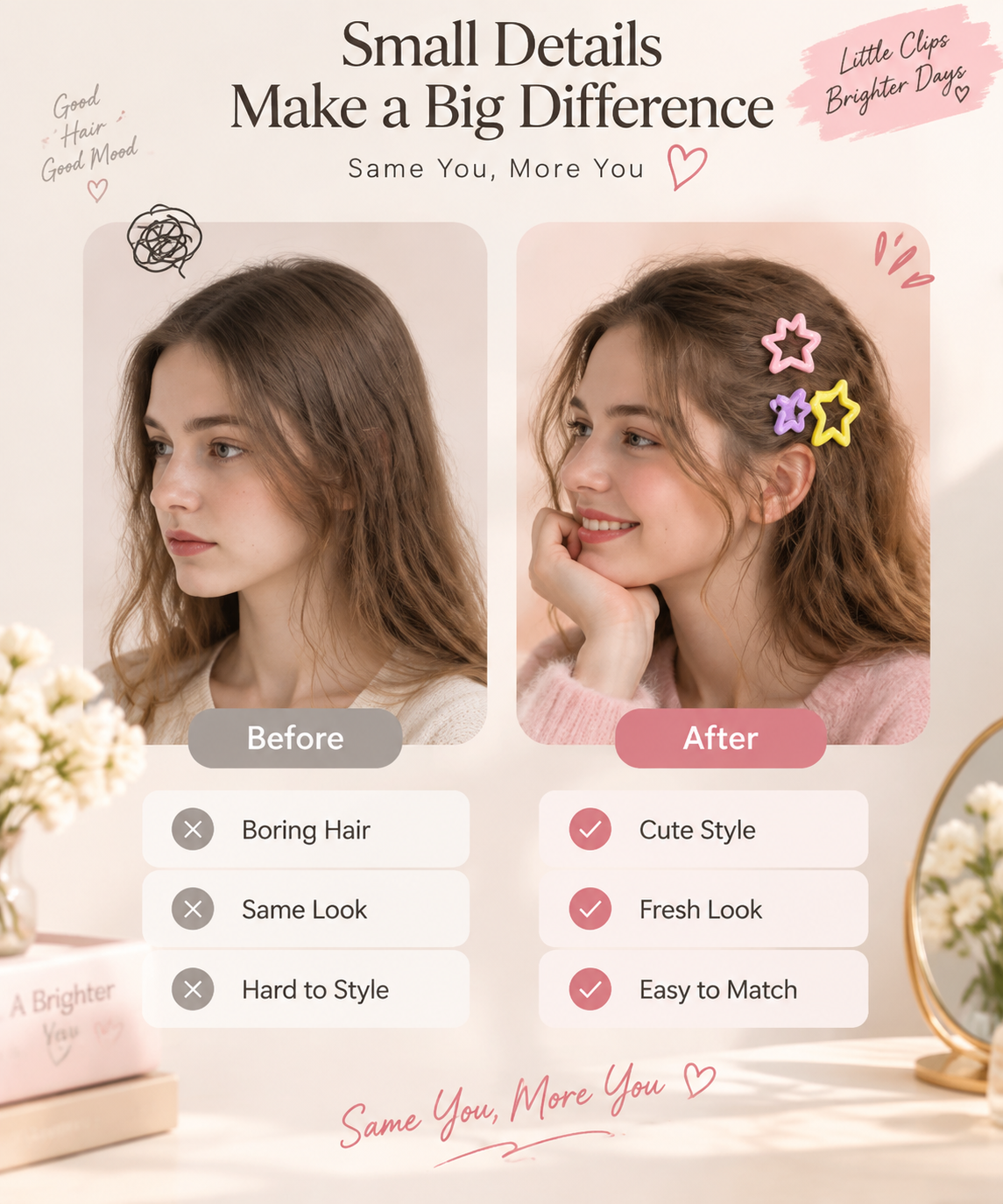 ✨Mollette per capelli a stelle colorate – Accessori per capelli pastello dolci per donne e ragazze🌸