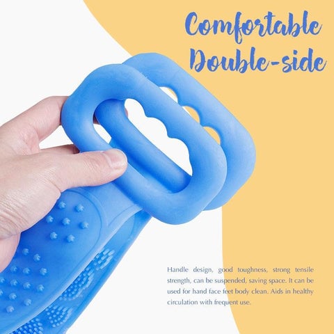 🧼Spazzola per lavare la schiena in silicone, doppio lato, esfoliante per il corpo con setole morbide in silicone