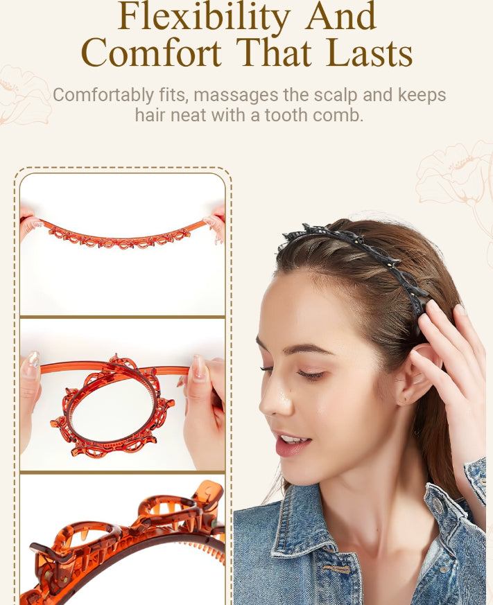 🎁Compra di più, risparmia di più🎁Fascia per capelli intrecciata con mollettone🌸