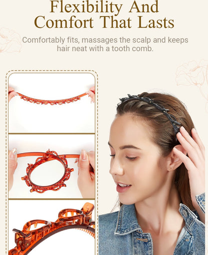 🎁Compra di più, risparmia di più🎁Fascia per capelli intrecciata con mollettone🌸