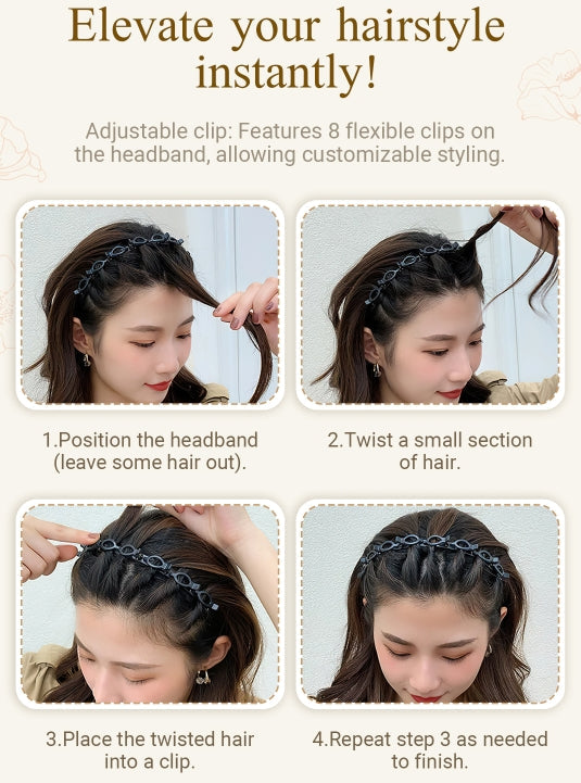 🎁Compra di più, risparmia di più🎁Fascia per capelli intrecciata con mollettone🌸