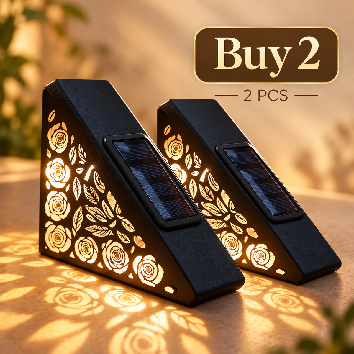 🌙 SCONTO 50% SUBITO! Faretti Solari per Gradini con Sensore di Movimento – Luci per Scale Esterne con Luce Calda Floreale, Illuminazione Notturna Automatica, Senza Cablaggi per Giardini, Terrazzi e Vialetti