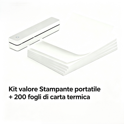 🖨️📱 Stampante Portatile A4 Wireless Bluetooth – Ricarica USB, Carta Termica, Compatibile Windows & Mac, Ideale per Viaggio & Ufficio – Include 200 Fogli 💼✨