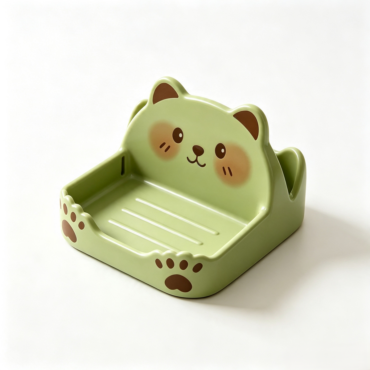 Portacoperchi a forma di gatto carini, realizzati in materiale effetto ceramica
