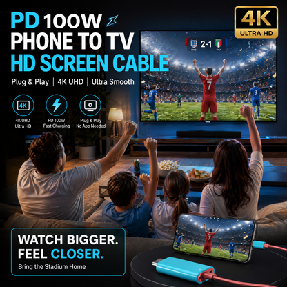 🎮📱➡️🖥️ Cavo USB-C a HDMI da 2M con PD 100W — Proietta Switch, Tablet e Telefono sulla TV | Gioca e Ricarica contemporaneamente