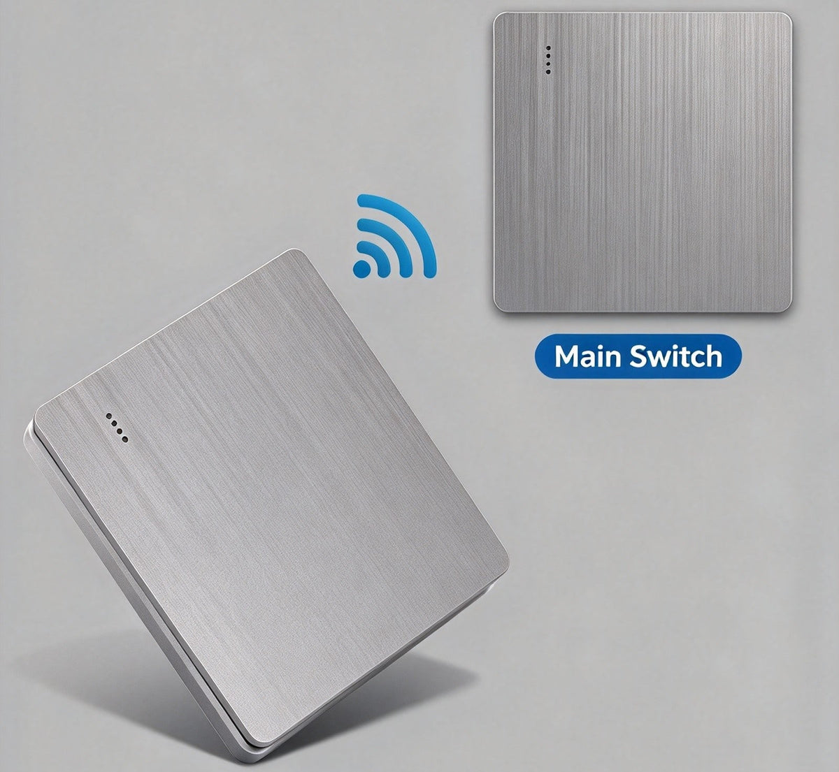 Kit interruttore luce wireless senza fili | Interruttore da muro autoadesivo con ricevitore, senza forature, ideale per affitti, comodini e corridoi