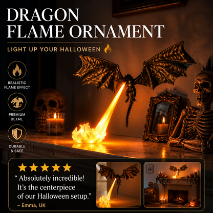🐉🔥 Decorazione con fiamme di drago – Un must‑have per le tue decorazioni di Halloween, l’effetto fiamma realistico che trasforma il tuo ingresso o soggiorno in un nascondiglio fantastico, per una festa indimenticabile 🎃🌙