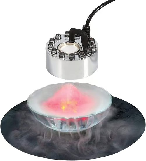💨 ORA 50% DI SCONTO! ⚡ Macchina per nebbia a ultrasuoni con 12 LED – Produce nebbia fresca e luci colorate – Ideale per umidificatori, fontane o decorazioni di Halloween – Funziona silenziosamente sott'acqua 💧✨