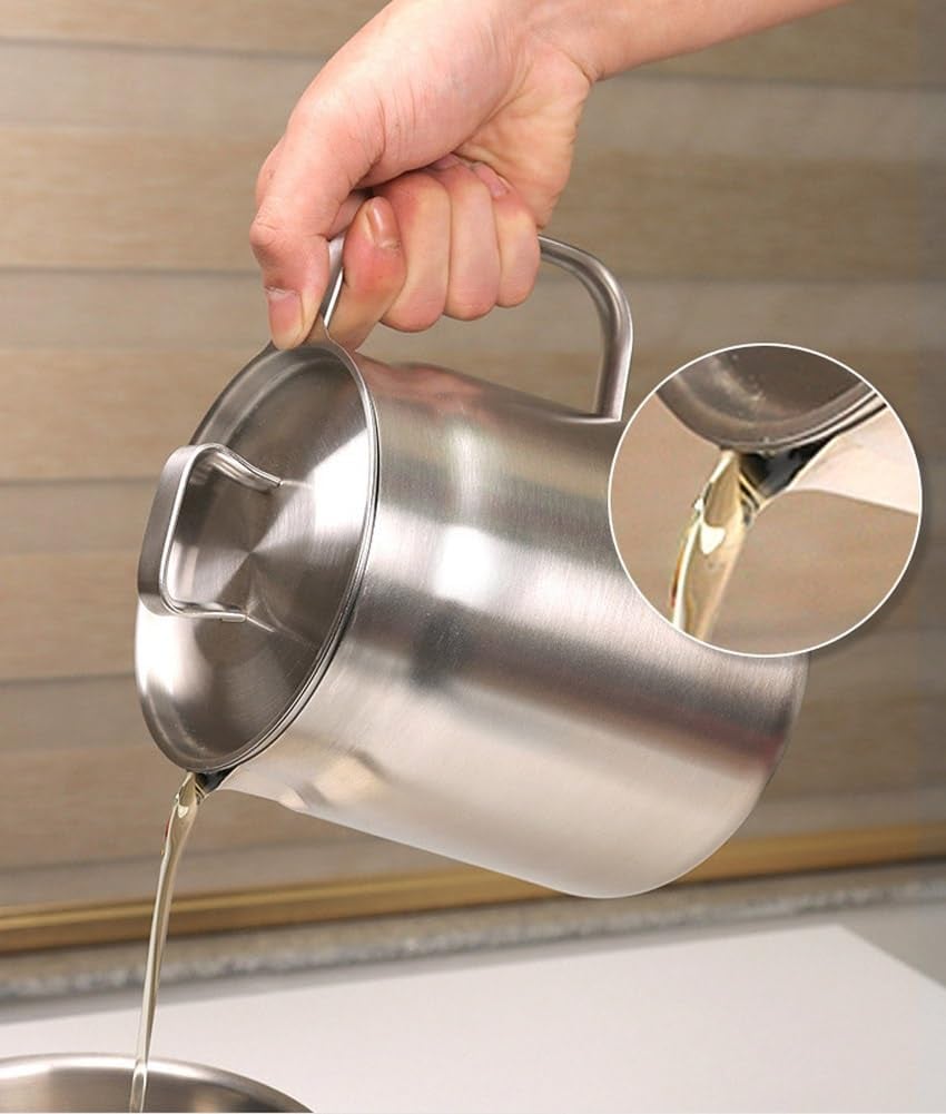 ⏳🔥 SCONTO 50% OFFERTA LIMITATA! ⏰ Contenitore 2 in 1 in acciaio inox 304 | Filtra e conserva l’olio senza sforzo ✨