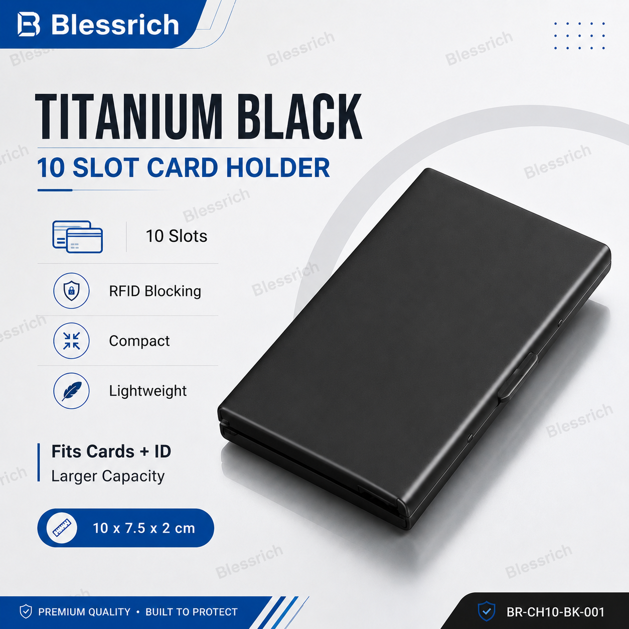 Porta carte metallico blocco RFID