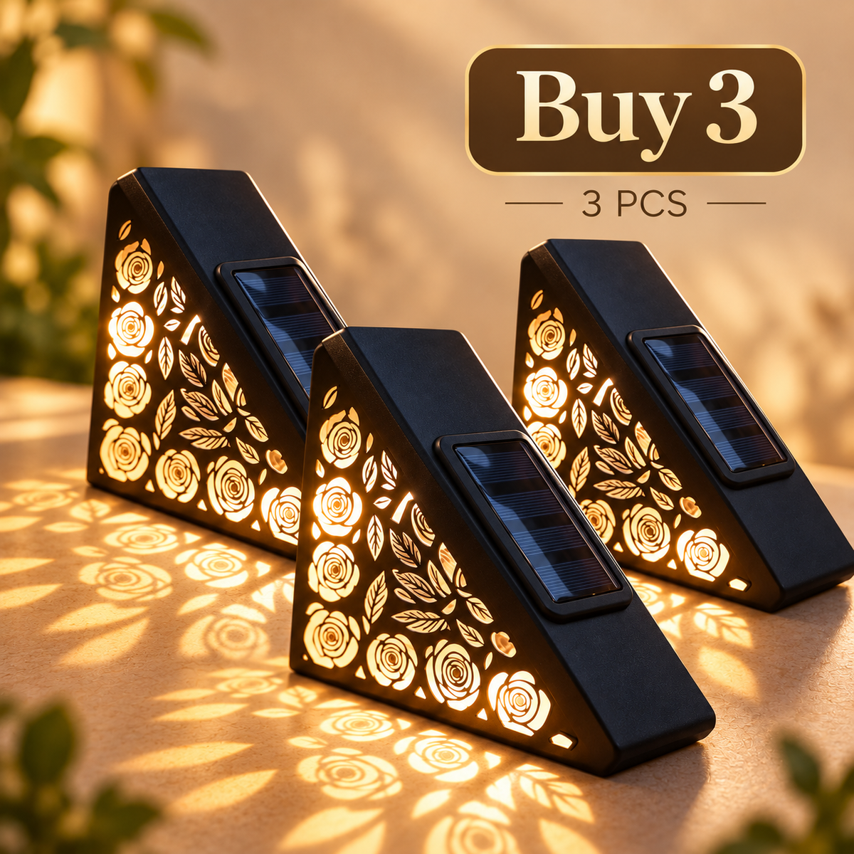 🌙 SCONTO 50% SUBITO! Faretti Solari per Gradini con Sensore di Movimento – Luci per Scale Esterne con Luce Calda Floreale, Illuminazione Notturna Automatica, Senza Cablaggi per Giardini, Terrazzi e Vialetti