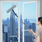 Tergivetro per Finestre con Manico Telescopico 120 cm | Spugna + Lama Raschiante 2 in 1 🧽 | Finestre in Alto Pulite Senza Aloni, Senza Uscire 🏙️ | Leggero, PP e Ferro, 447 g ✨