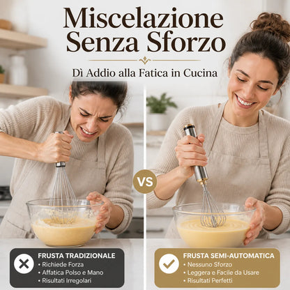 🔥 57% di sconto! 🥚🍳 Frusta a mano semiautomatica in acciaio inox 🔧✨